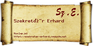 Szekretár Erhard névjegykártya